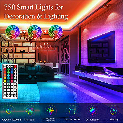 GetUSCart QZYL 75ft LED Lights for Bedroom, RGB LED Strip Lights for
