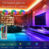 Picture of QZYL 75ft LED Lights for Bedroom, RGB LED Strip Lights for Living Room, Party Decor with Dimmable Lighting, Bright Adjustable Colors, and 8 Lighting Modes, Adhesive Backing