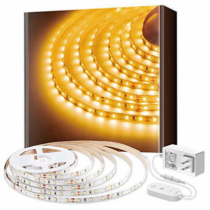 Picture of Govee Warm White LED Strip Lights, Bright 300 LEDs, 3000K Dimmable Strip Lights with Control Box, 16.4 Feet for Bedroom, Kitchen Cabinets, Living Room, ETL Listed Adapter Included
