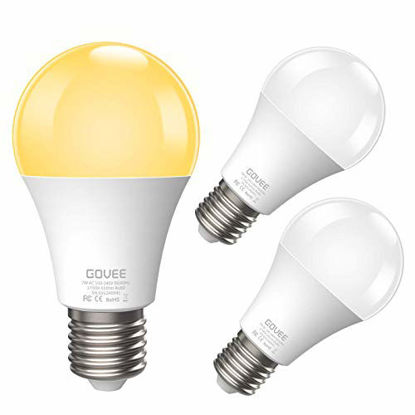 Picture of Govee LED Dusk-to-Dawn Light Bulbs, 7W 600lm Smart Sensor Automatic Bulb with Auto on/Off, 30,000 Hour Lifetime, Indoor/Outdoor Lighting Lamp for Porch, Hallway, Garage (E26 Base, Soft White, 3 Pack)