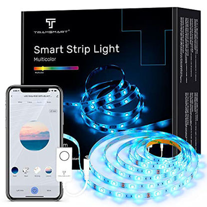 Picture of Smart LED Strip Lights,RGB WiFi LED Lights Work with Alexa and Google Assistant,App and Voice Control 5050 LEDs 16 Million Colors Changing,Music Sync Decorations Home,Bedroom,TV,Kitchen,Bar