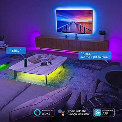 Picture of Govee Smart LED Strip Lights, 32.8ft WiFi LED Lights Work with Alexa and Google Assistant, RGB Color Changing, 16 Million Colors with App Control and Music Sync for Home, Kitchen, TV, Party