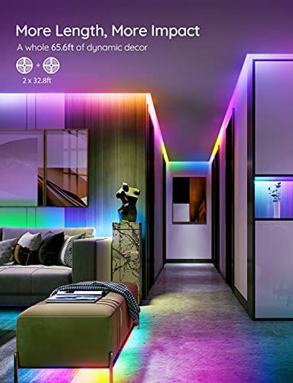 GetUSCart- Govee 65.6ft RGBIC LED Strip Lights, Color Changing LED ...