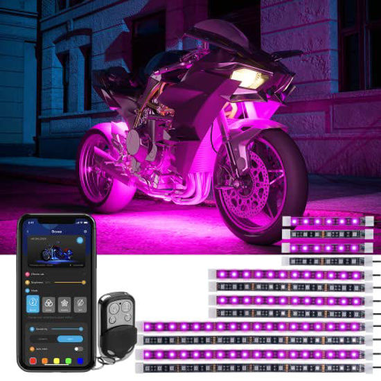 Picture of Govee 12 Pcs Motorcycle LED Light Kits, App Control Multicolor Waterproof Led Lights for Motorcycles with RF Remote, Music Sync & Multiple Scene Modes RGB LED Motorcycle Underglow Lights, DC 12V