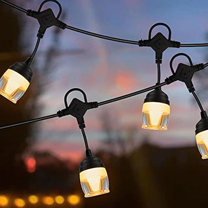 Picture of String Lights for Outside 41Ft, QUTTUP Outdoor Patio Lights with 12 LED Bulbs Waterproof Shatterproof Hanging Patio Lights String for Patio for Bistro, Garden, Backyard , Gazebo, Party Decor