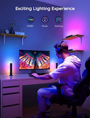 Picture of Govee Flow Plus Smart LED Light Bars, Work with Alexa and Google Assistant, Gaming Lights, RGBICWW WiFi TV Backlights with Scene Modes and Music Modes for Gaming, Pictures, PC, TV, Room Decoration