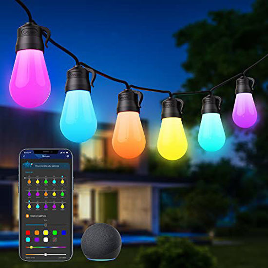 GetUSCart- Govee Outdoor String Lights, RGBW 48ft Patio Lights, Multi-Color  Smart LED Bulbs Works with Alexa, WiFi and Bluetooth Control, IP65  Waterproof, 40 Scene Modes, Dimmable for Garden, Backyard, Party