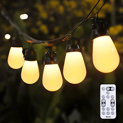 Picture of Govee 48FT Indoor String Lights, Shatterproof Remote Patio Lights with 15 Dimmable Warm Yellow LED Bulbs, Outdoor Waterproof Outdoor LED Lights for Deck, Backyard, Gazebo, Christmas Decoration