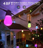 Picture of Govee Bluetooth 48ft RGBW Outdoor String Lights, Patio Lights App Control, IP65 Waterproof Color Changing Lights 15 LED Bulbs with DIY and 8 Scene Modes, Connectable and Dimmable for Party, Christmas