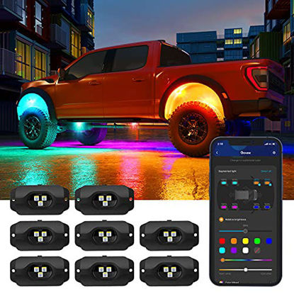 Picture of Govee Smart Underglow Kits for Car, 8 Pods Car Underglow Lights with APP Control and IP67 Waterproof, RGBW Car Rock Lights with 64 Scene Modes, Reactive Music Mode LED Lights for Cars, Trucks, DC 12V