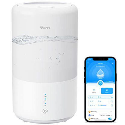 Picture of Govee Smart Humidifiers for Bedroom, Top Fill Cool Mist Humidifiers for Baby Nursery with Essential Oils 3L, Work with Alexa & Google Home, BPA free, Plant Humidifier, H7141