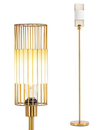 Picture of Yomony Lyra Floor Lamp - Galaxy Collection - Cage Shade Golden Lamp