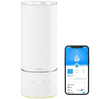 Picture of Govee 6L Smart Humidifiers for Bedroom Large Room Plants, Top Fill Cool Mist Humidifier with App Control, Auto Mode with Sensor, Essential Oil Diffusers and Night Light, Works with Alexa, H7142