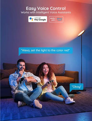 Picture of Govee Smart LED Floor Lamp, Bright RGB Floor Light Works with Alexa, 2000LM Tall Standing Lamp WiFi & App Control, 2200-6500K Warm White Modern Lamp with Button Control for Living Room Reading Bedroom