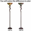 Picture of Bieye L10768 Grape Tiffany Style Stained Glass Torchiere Floor Lamp with 14 inches Lampshade, Bird on Branch Base, 70.5 inches Tall