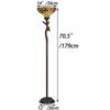 Picture of Bieye L10768 Grape Tiffany Style Stained Glass Torchiere Floor Lamp with 14 inches Lampshade, Bird on Branch Base, 70.5 inches Tall