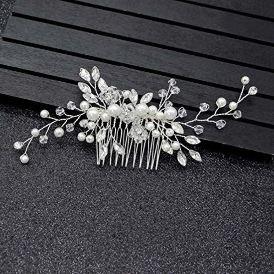 Crystal bridal hair comb, wedding accessory - Dancing blossoms crystal  spray comb - Style #2145 | Twigs & Honey ®, LLC
