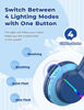 Picture of iClever BTH12 Wireless Kids Headphones, Colorful LED Lights Kids Headphones with 74/85/94dB Volume Limited Over Ear, 40H Playtime, Bluetooth 5.0, Built-in Mic for School/Tablet/PC/Airplane, Blue