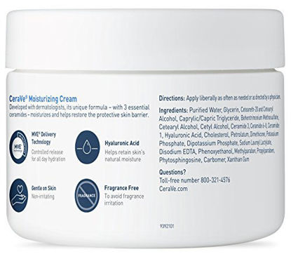 Picture of CeraVe Moisturizing Cream, Daily Face and Body Moisturizer for Dry Skin, 12 Ounce
