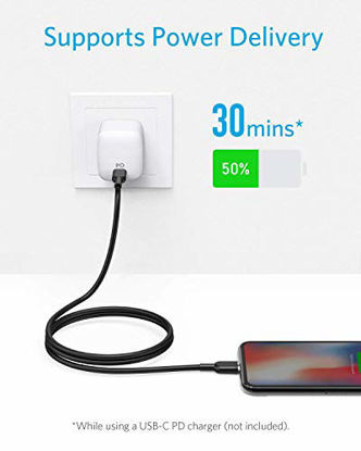 Picture of Anker USB C to Lightning Cable [6ft MFi Certified] Powerline II for iPhone 13 13 Pro 12 Pro Max 12 11 X XS XR 8 Plus, AirPods Pro, Supports Power Delivery (Charger Not Included) (Black)