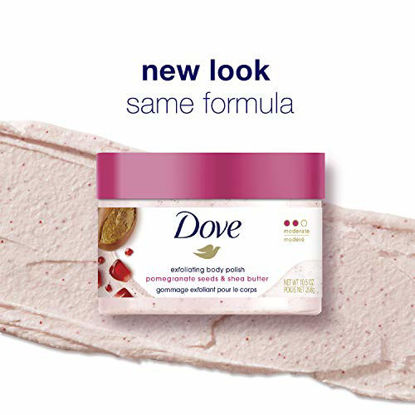Picture of Dove Exfoliating Body Polish Scrub For Silky, Soft Skin Pomegranate and Shea Butter Body Scrub Exfoliates and Provides Lasting Nourishment 10.5 oz