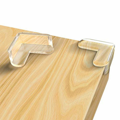 Picture of CalMyotis Corner Protector, Baby Proofing Corner Guards, Soft and Transparent, 100% Covered Adhesive, Improved Tasteless Corner Covers for Furniture Sharp Corner, 24 Count