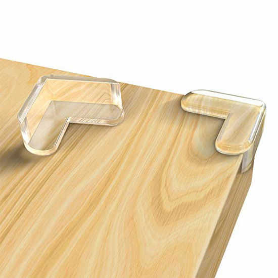 Picture of CalMyotis Corner Protector, Baby Proofing Corner Guards, Soft and Transparent, 100% Covered Adhesive, Improved Tasteless Corner Covers for Furniture Sharp Corner, 24 Count
