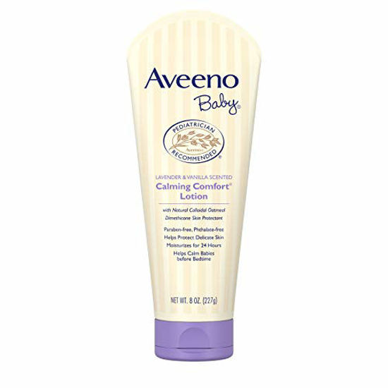 Picture of Aveeno Baby Calming Comfort Moisturizing Lotion with Lavender, Vanilla and Natural Oatmeal, 8 fl. oz