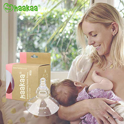 Haakaa Breast Shell with Cleaning Brush Breastmilk Collector for  Breastfeeding Silicone Milk Catcher Soft and Reusable 2.5oz/75ml, 1pc