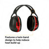 Picture of 3M Peltor X3A Over-the-Head Ear Muffs, Noise Protection, NRR 28 dB, Construction, Manufacturing, Maintenance, Automotive, Woodworking, Heavy Engineering, Mining