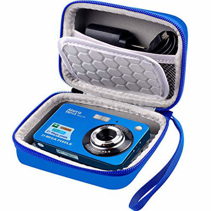 Picture of Carrying & Protective Case for Digital Camera, AbergBest 21 Mega Pixels 2.7" LCD Rechargeable HD/ Kodak Pixpro/ Canon PowerShot ELPH 180/190 / Sony DSCW800 / DSCW830 Cameras for Travel - Blue