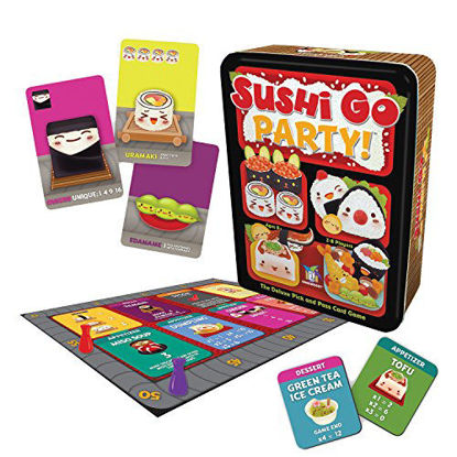 Picture of Sushi Go Party! - The Deluxe Pick & Pass Card Game by Gamewright, Multicolored