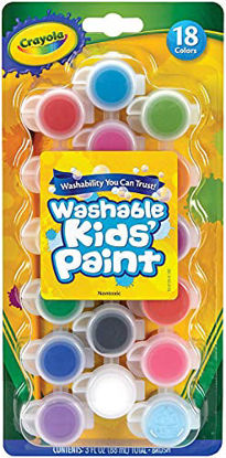 Picture of Crayola Washable Kids Paint Set & Paintbrush, Painting Supplies, 18 Count