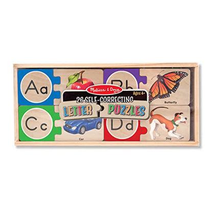 Picture of Melissa & Doug Self-Correcting Wooden Number Puzzles With Storage Box (40 pcs)