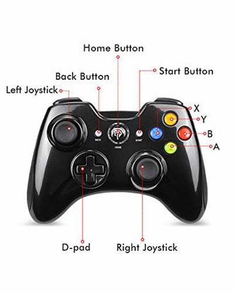 Picture of EasySMX Wireless Game Joystick Controller, 2.4G Wireless Gamepad Joystick PC, Dual Vibration, 8 Hours of Playing for PC/Android Phones, Tablets, TV Box (Dark Black)