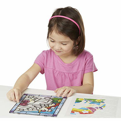 Picture of Melissa & Doug Stained Glass Made Easy Craft Kit - Unicorn