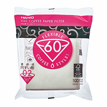 Picture of Hario V60 Paper Coffee Filters, Size 02, White, Tabbed (300 Sheets) (3 Items)