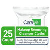Picture of CeraVe Makeup Removing Cleanser Cloths | Makeup Wipes to Remove Dirt, Oil, & Waterproof Eye & Face Makeup | Fragrance Free | 25 Count