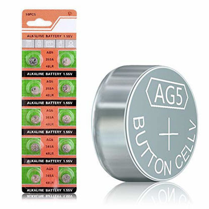 Picture of Cotchear AG5 Button Cell Battery 393A LR754 SR48 AG5 Alkailine Coin Batteries [10Pcs/Pack]