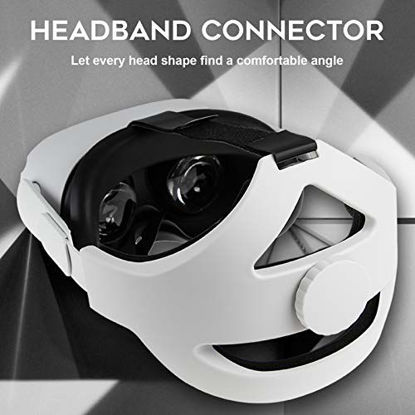 Picture of Seltureone Compatible for Oculus Quest 2 Head Strap, Replacement for Elite Strap, Adjustable Comfortable Strap with Head Cushion, Reduce Pressure for Meta Quest 2 Headset, White