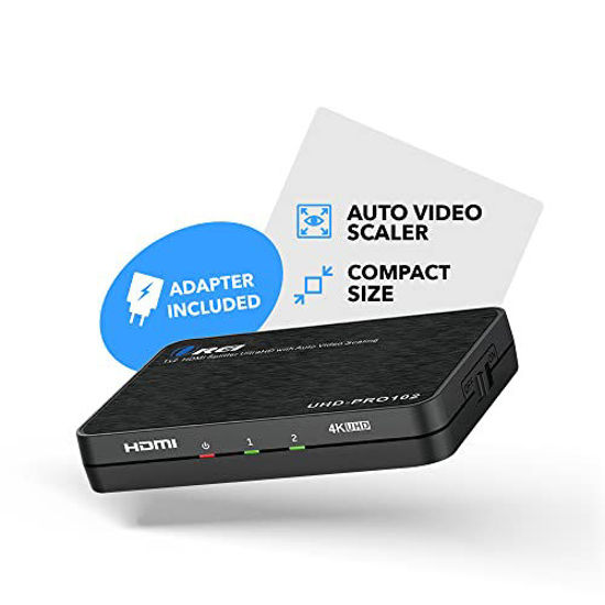 HDCP 2.2 UHD-PRO102 OREI 4K@60Hz 1 in 2 Out HDMI Duplicator Splitter 4K at 60Hz 4: 4: 4 1080p & 3D Supports EDID Control with Scaler 1x2 2 Ports with Full Ultra HD