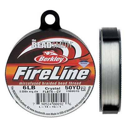 Picture of Beadsmith Fireline Braided Bead Thread, 6-Pound, 50 Yards (Crystal)