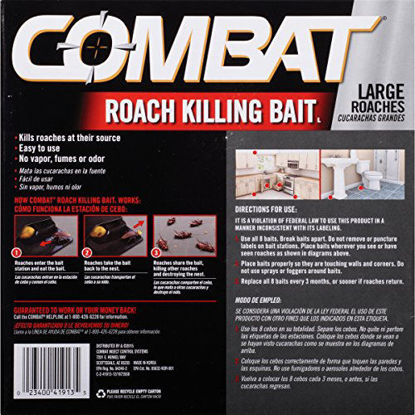 Picture of Combat Roach Killing Bait, Large Roach Bait Station, Kills the Nest, Child-Resistant, 8 Count