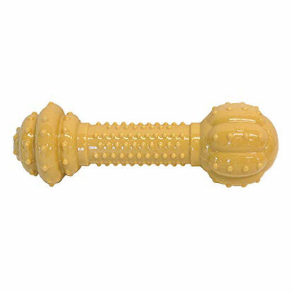 Picture of Nylabone Barbell Power Chew Durable Dog Toy Peanut Butter Medium/Wolf (1 Count)