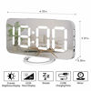 Picture of Miowachi Digital Alarm Clock,Large Mirrored LED Clock,Snooze,Dim Night Light 2 USB Charger Ports Desk Alarm Clocks for Bedroom Decor (White)