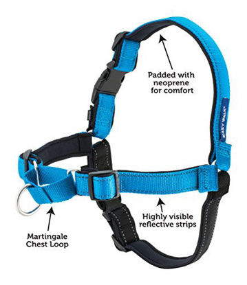 Picture of PetSafe Easy Walk Deluxe Dog Harness, No Pull Dog Harness - Perfect for Leash & Harness Training - Stops Pets from Pulling and Choking on Walks - Ocean Blue