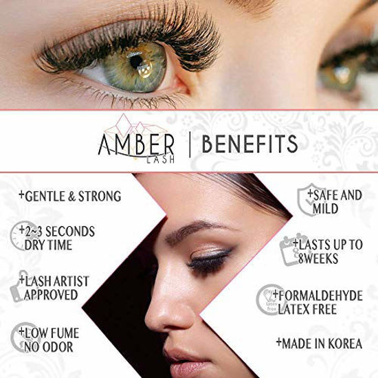 Picture of Eyelash Extension Glue for Professional Use Amber Lash Magic Glue 10ML 6 Weeks Bonding Strength Strong Bonding Power Black Adhesive