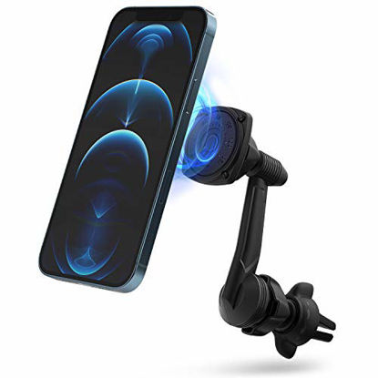 Picture of Ringke Power Clip Wing Magnetic Car Mount Phone Holder Premium Air Vent Cradle 360° Rotation Long Reach Neck Cell Phone Automobile Cradles for Universal Smartphone