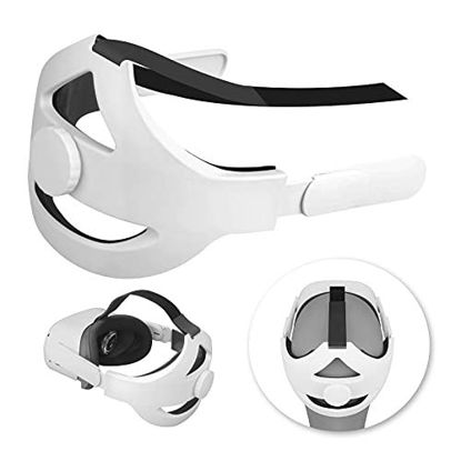 Picture of Esimen Adjustable Head Strap for Oculus Quest 2 Elite Strap with Cushion, Comfort Foam Pad , Design Balance Weight, Reduce Pressure (White)