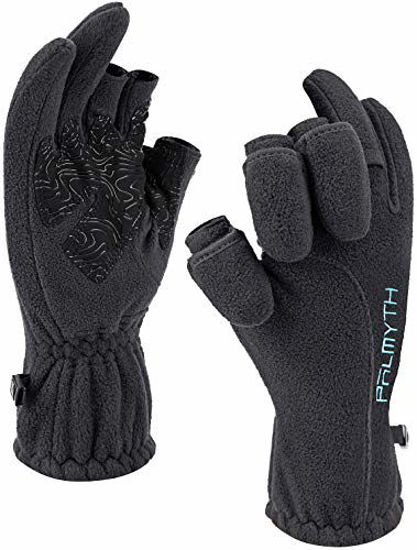 GetUSCart- Palmyth Magnetic Fleece Fishing Gloves Convertible 3-Finger Ice Fishing  Gloves Warm for Cold Weather and Winter Men Women Photography Running  Outdoor (Black, Large)